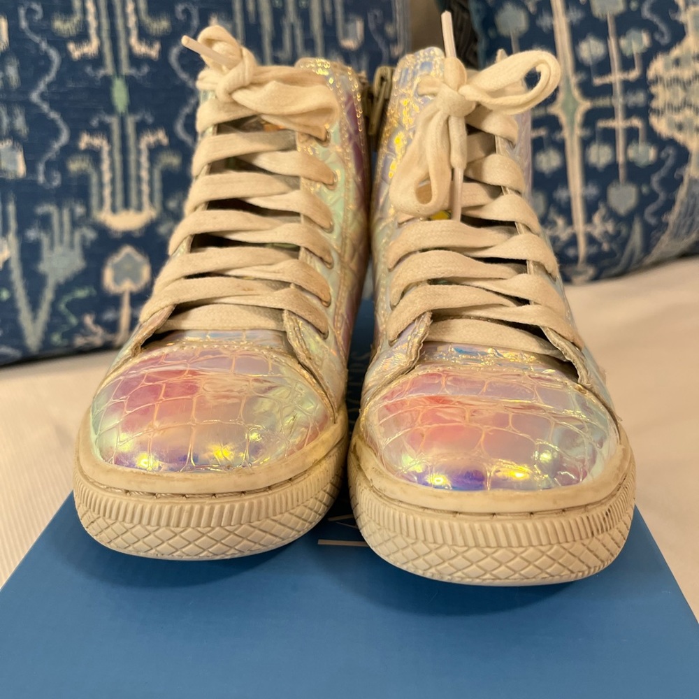 Justice high top iridescent animal print size 3